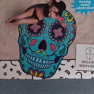 GIANT 5 FT SUGAR SKULL Beach Pool Towel Blanket